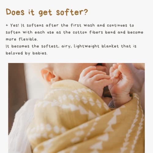 Mini Wander Swaddles for Newborns Muslin Swaddle Blankets - Breathable Soft Gender Neutral Receiving Blanket Baby Essentials | 47 x 47 Cotton - (Terrain (Citrus) - color: Terrain (Citrus)