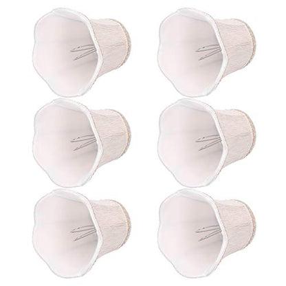 6Pcs Scalloped Fabric Lampshade, E14 Clip On Droplight Wall Lamp Candle Chandelier Lamp Shade Modern Lamp Cover