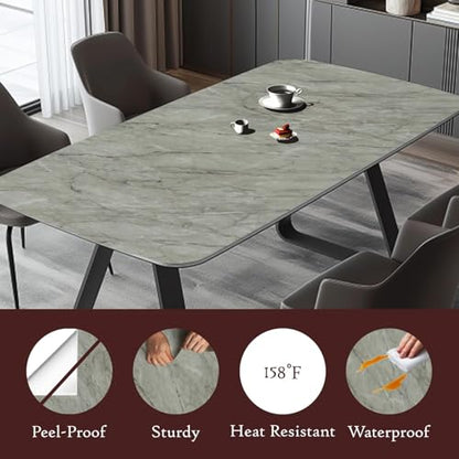 Very Berry Sticker Marble Contact Paper (Gray Matte, 24" x 118", 1 Pack) Premium Peel and Stick Wallpaper for Countertop, Bathroom Vanities & Cabinets, Renter Friendly, Waterproof Vinyl - color: Gray Matte, size: 24" x 118"
