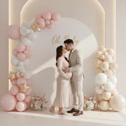 Double Sided 6.6FT White Arch Backdrop Cover Spandex Fitted Stretchy Arch Covers for Wedding Birthday Party Bridal Baby Shower Ceremony - color: White, size: 6.6FT