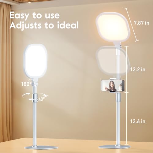 White 1Pack Video Conference Lighting for Zoom Meeting, Ring Light for Desk with Flexible Stand - size: White 1Pack