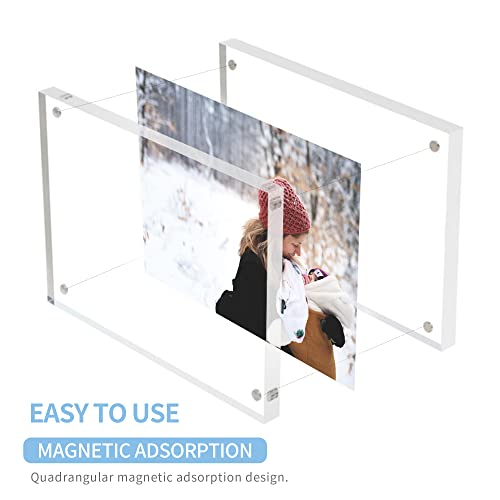 Sezanrpt Acrylic Picture Frames 8x10 Inches, Photo Frame for Love Memories, Family Happiness, Pet Pictures, Stamps Collection, Cash, Specimen Display, Two 8x10 Acrylic Block in 12mm + 12mm - size: 8'' x 10''