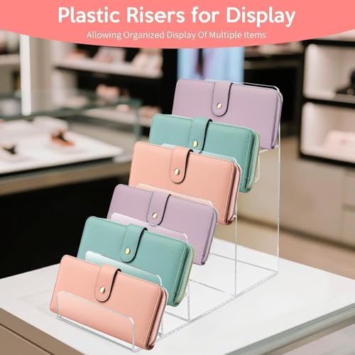 6-Tier Acrylic Purse Display Stand,Clear Wallet Display Organizer Handbag Stand Jewelry Shelf Plastic Perfume Stands Acrylic Shelf Risers Nail Polish Rack for Sunglasses Props Cosmetic Purse Handbag - size: 1PC