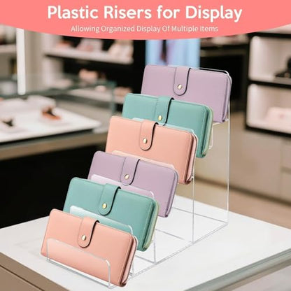 6-Tier Acrylic Purse Display Stand,Clear Wallet Display Organizer Handbag Stand Jewelry Shelf Plastic Perfume Stands Acrylic Shelf Risers Nail Polish Rack for Sunglasses Props Cosmetic Purse Handbag - size: 1PC