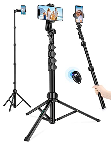 Nineigh 71" Tripod for iPhone, Phone Tripod Selfie Stick with Remote, Cell Phone Tripods & Tall Travel Tripods for Recording Video Selfies Photo, Compatible with iPhone 17 16 15 14 Pro Max 13 Android - size: 71 Inch