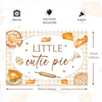 Little Cutie Pie Baby Shower Decorations a Little Cutie Pie is on The Way Backdrop Cutie Pie Photography Background for Cookie Baking Themed Sweet as Pie Baby Shower Photo Booth Props 5x3ft