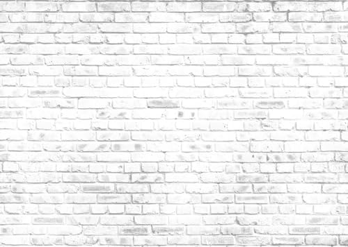 9x6ft Fabric White Brick Wall Texture Backdrop Abstract Old White Brick Stone Wall Background for Photoshoot Home Decor Party Decorations Photo Booth Props - size: 9x6FT