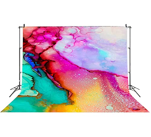 Colorful Watercolor Painting Backdrop Art Paint Photo Backdrop Vinyl 10x7ft Pink Green Purple Marble Texure Photography Backdrop Paint Event Party Backdrop Photo Studio Props BJLSPH1712 - size: 10x7ft