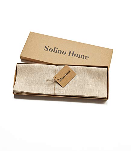 Solino Home Linen Cloth Placemats Set of 4-100% Pure Linen Champagne Beige Placemats 14 x 19 Inch for Spring, Summer - Athena - color: 02: Champagne Beige, size: 14" X 19" (Set of 4)