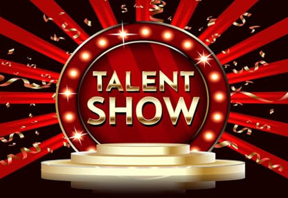 5x3ft Talent Show Backdrop Game Magic Music Dance Show Prom Background Kids Family Business Graduation Party Birthday Cake Table Banner Photoshoot Props - size: 5X3FT