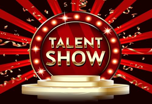 5x4ft Talent Show Backdrop Game Magic Music Dance Show Prom Background Kids Family Business Graduation Party Birthday Cake Table Banner Photoshoot Props - size: 5X4FT