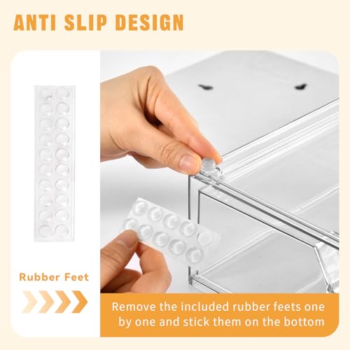 2 Pack Stackable Makeup Organizer, 12.1''L Acrylic Bathroom Organizer and Storage Undersink Drawer, Cosmetics and Beauty Supplies,Clear Plastic Storage Bins for Desk,Cabinet,Kitchen,Vanity,Pantry - style: 2pack Wide