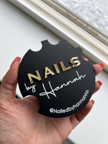Personalised Manicurist Disc, 4'' for Nail Artist Gifts, Advertising Tool, Photo Prop, Customized Acrylic Plate for Salons (Style 21) - color: Style 21