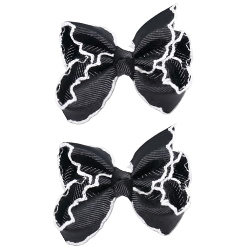3 Inch Hair Bows for Girls Alligator Clips Grosgrain Ribbon Solid Color Hair Accessories for Little Teen Toddler Girls Kids (Black) - color: Black