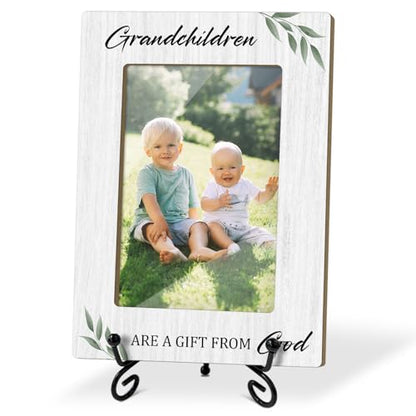 Grandchild Picture Frame - A Gift From God, Grandparent Gifts, Frame Gifts for Christmas Birthday, Grandparent 4 x 6 Picture Frame with Stand for Tabletop Display (Vertical Portrait) - color: Frame15