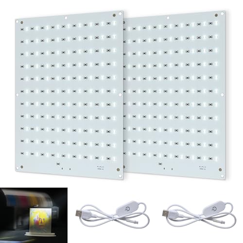 2PCS CMYK Lithophane LED Backlight Board Kit Compatible with Bambu lab A1/A1 mini/P2S/X1C/H2D 3D Printers,PCB Light Replacement Kit with USB power cable and Connection Cable for 3D Printed Photo Model - color: 2 PCS CMYK Lithophane LED