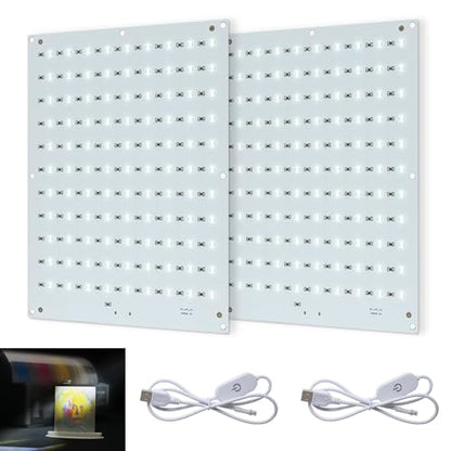 2PCS CMYK Lithophane LED Backlight Board Kit Compatible with Bambu lab A1/A1 mini/P2S/X1C/H2D 3D Printers,PCB Light Replacement Kit with USB power cable and Connection Cable for 3D Printed Photo Model - color: 2 PCS CMYK Lithophane LED