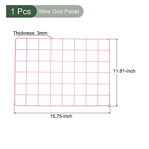 YOKIVE Iron Wire Grid Panel, Decorative Panels Board | Photo Pictures Display Holders Hanging Frame for Home Office (Pink, 16"x12") - color: Pink, size: 16"x12"