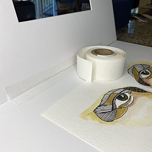 Lineco Self-Adhesive Linen Hinging Tape, 1.25 Inch x 35 Feet, Neutral pH Acrylic Adhesive, Acid-Free, Hinging Artwork, White, (Pack of 2) - size: 35 Foot (Pack of 2)