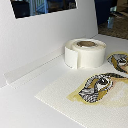 Lineco Self-Adhesive Linen Hinging Tape, 1.25 Inch x 35 Feet, Neutral pH Acrylic Adhesive, Acid-Free, Hinging Artwork, White, (Pack of 2) - size: 35 Foot (Pack of 2)