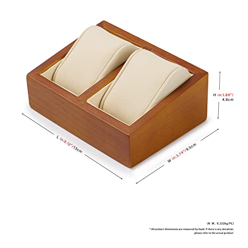 Jewelry Tray Solid Wood Double Watch Storage Box Tray Jewelry Display Props Wooden Watch Display Stand - color: WHITE DOUBLE WATCH BOX