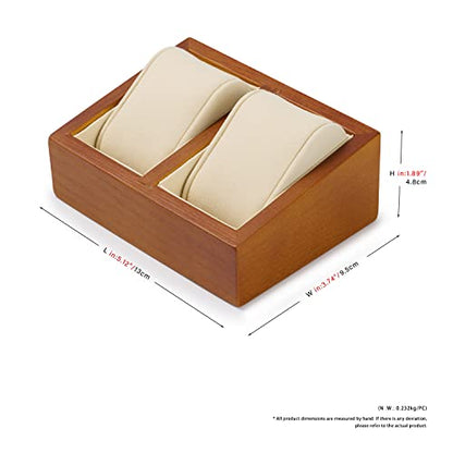 Jewelry Tray Solid Wood Double Watch Storage Box Tray Jewelry Display Props Wooden Watch Display Stand - color: WHITE DOUBLE WATCH BOX