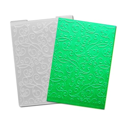 Swirls Vine Plastic Embossing Folders for Card Making Flourish Lace Vine Embossing Folders for Scrapbooking Paper Crafting Decoration - color: swirls vine background