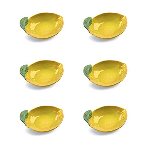 Abode Homewares by TarHong Lemon Fresh Figural Bowl, 8” x 2”, 16-Oz., Pure Melamine, Indoor/Outdoor, Set of 6 - size: Figural Bowl