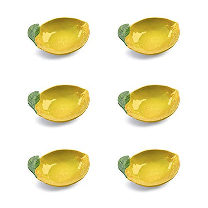 Abode Homewares by TarHong Lemon Fresh Figural Bowl, 8” x 2”, 16-Oz., Pure Melamine, Indoor/Outdoor, Set of 6 - size: Figural Bowl