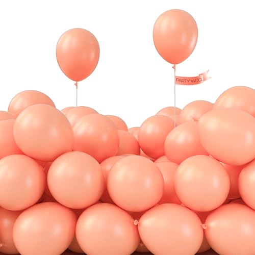 PartyWoo Peach Balloons 50 pcs 5 Inch Small Mini Pastel Light Orange Peachy Pink Latex Balloons for Wedding Baby Shower Gender Reveal Graduation Birthday Party Decorations Peach-Y21 - color: Peach-y21, size: 5 inch