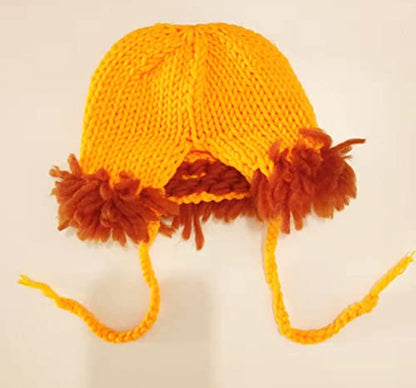 JIAHG Newborn Baby Photography Props Crochet Knitted Outfit Cute Dinosaur Hat & Pants Boys Girls Photoshoot Halloween Costume - color: Yellow Lion