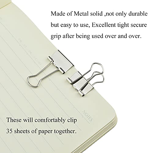 HAHIYO Binder Clips Paper Clamps Spring Steel Sturdy Small 0.75 inches Width 0.2 Inch Capacity No Sharp Edges Heavy Duty Tight Grip Reusable Silver Metal Bright Finish for Home Office School 30 Pack - size: Silver0.75in-30P