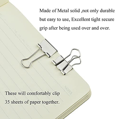 HAHIYO Binder Clips Paper Clamps Spring Steel Sturdy Small 0.75 inches Width 0.2 Inch Capacity No Sharp Edges Heavy Duty Tight Grip Reusable Silver Metal Bright Finish for Home Office School 30 Pack - size: Silver0.75in-30P