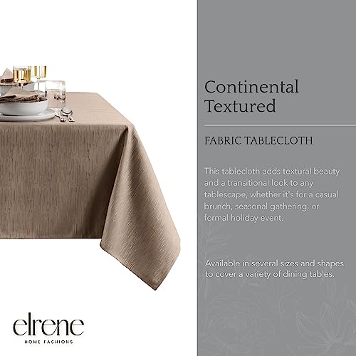 Elrene Home Fashions Continental Solid Texture Water, Stain & Wrinkle Resistant Tablecloth, 52"X52" Square, Taupe - color: Taupe, size: 52" x 52" (Square)