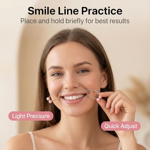 Dimple Maker Cheek Clip Set, Pink 4pcs Reusable Spring Face Accessory for Smile Positioning Practice, Rounded Tips, face dimple Training Tool