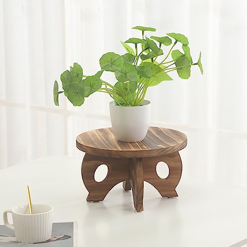 Plant Stand Indoor Wooden Plant Stool Round Stand Risers for Decor Plant Pedestal Stand Farmhouse Rustic Decorative Display Flower Holder Pedestal Board Brown - color: Brown