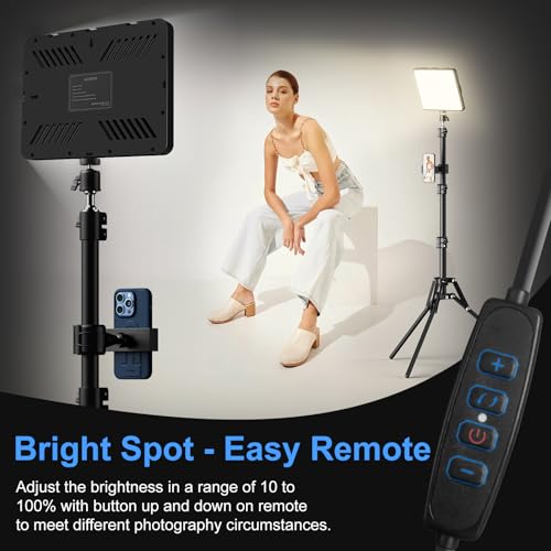 ALTSON 2 Packs Video Light Kit, LED Studio Light, 2700-6500K Dimmable Photography Lighting Kit with Tripod Stand&Phone Holder, 12" Rotating Streaming Light for Video Recording, Game Streaming, YouTube