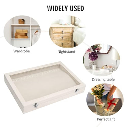 Vicoter Velvet Necklace Display Jewelry Tray 20 Hook Necklace Tray Necklace Pendant Jewelry Tray for Women and Girls - color: Beige, size: 20 Hook
