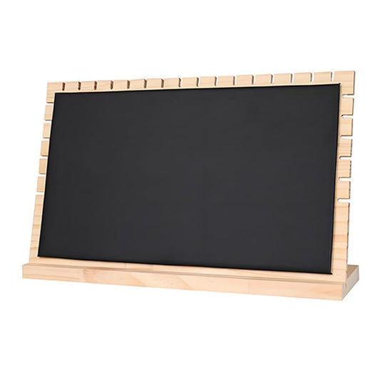 15.5"x8.8" Horizontal Necklace Jewelry Display Stand with Leather Soft Mat Wood Necklace Pendant Chain Jewelry Tabletop Display Storage Holder for Vendors Exhibitor Craft Shows - color: Black, size: Extra Large