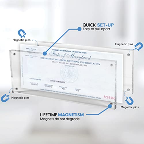 Mammoth DuraClear 4x10 Acrylic Frame - Frameless Panoramic Photo & License Display - Sleek, Modern Design for Elegant Decor - size: 4x10 Frame