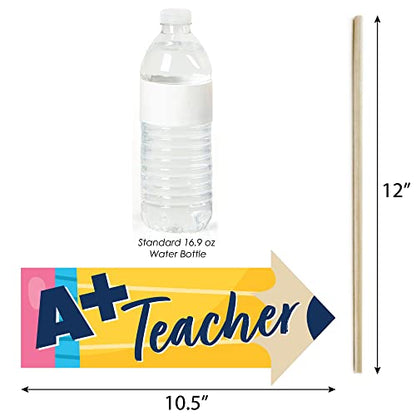 Big Dot of Happiness Funny Thank You Teachers - Teacher Appreciation Photo Booth Props Kit - 10 Piece