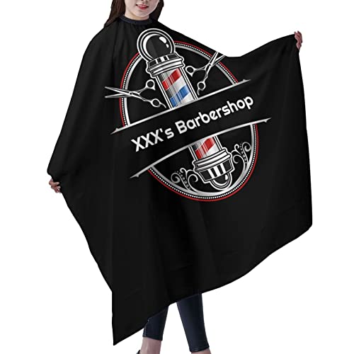 Custom Waterproof Barber Cape Hairdresser Cape, Add Your Photo Text Personalized Barbershop Haircut Salon Cape for Men, Customized Hair Cutting Cape for Home Salon Barbershop - color: Barber Shop-4