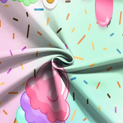 7x5Ft Ice Cream Backdrop Donut Sweet One Sprinkles Birthday Decorations Donut Here's The Scoop Ice Cream Sweet Cake Table Banner Baby Shower Photo Booth Props - color: Ice cream Backdrop 5
