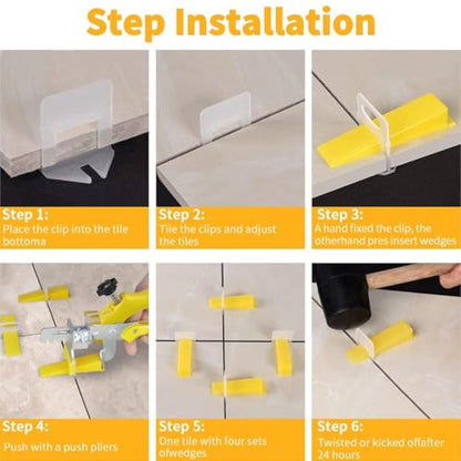 DGSL Tile Leveling System with Tile Plier - 3000-Piece Tile Spacers Clips and 300-Piece Reusable Wedges - Tile Tools Set for Stone Installation - size: 1/8 Inch * 3000 Spacers