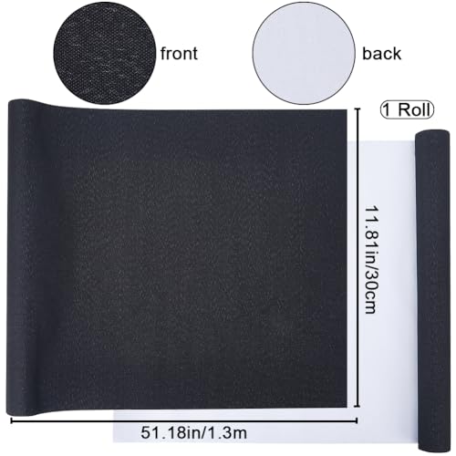 CRASPIRE 51 x 11.8inch Linen Book Cloth for Book Binding Fabric Surface Paper Backed Bookcover Books Album Scrapbooking Archival DIY Covering Protector Bookcloth Bookbinding Supplies Black - color: Black