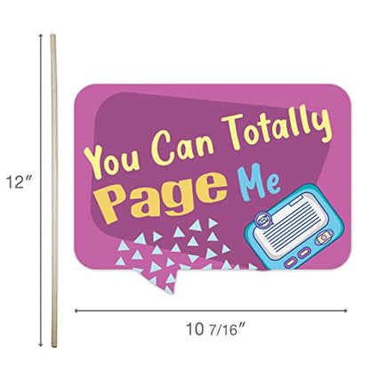 90s Party Decoration Kit - Includes Photography Backdrop & 10 Studio Selfie Photo Booth Props with Sticks - 90's Retro Style Hip Hop Theme Studio Background Banner Supplies - size: 90s