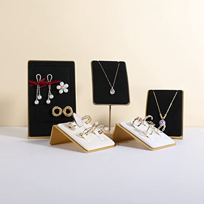 Beige Ring Display for Selling, Jewelry Ring Organizer-Velvet Metal Series - color: Cream