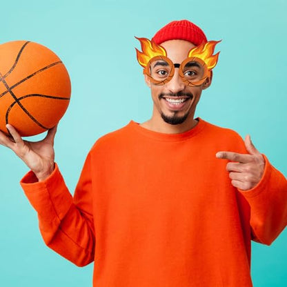 36 Pack Basketball Party Favors Basketball Paper Glasses Frames All Star Photo Booth Props Eyeglasses for Boys Kids Sports Theme Birthday Party Decorations Baby Shower Game Day Supplies - style: Basketball