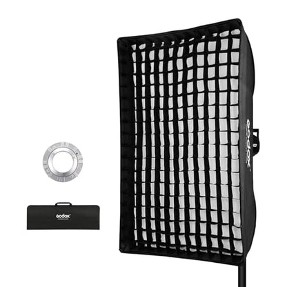 Godox 80x120 Centimeters/ 32x48 inches Softbox Lighting with Grid Beehive & Bowens Mount Speedring for Studio Photo Flash Speedlight Light and SUPON USB LED (80x120cm with Grid)