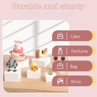 Acrylic Dessert Stand,Buffet Risers, Food Risers, Multi-Purpose Cake Stand for Parties, Weddings, Birthdays, Catering, Jewelry,Collectibles (White, 6"x7"x8") - color: White, size: 6''x7''x8''